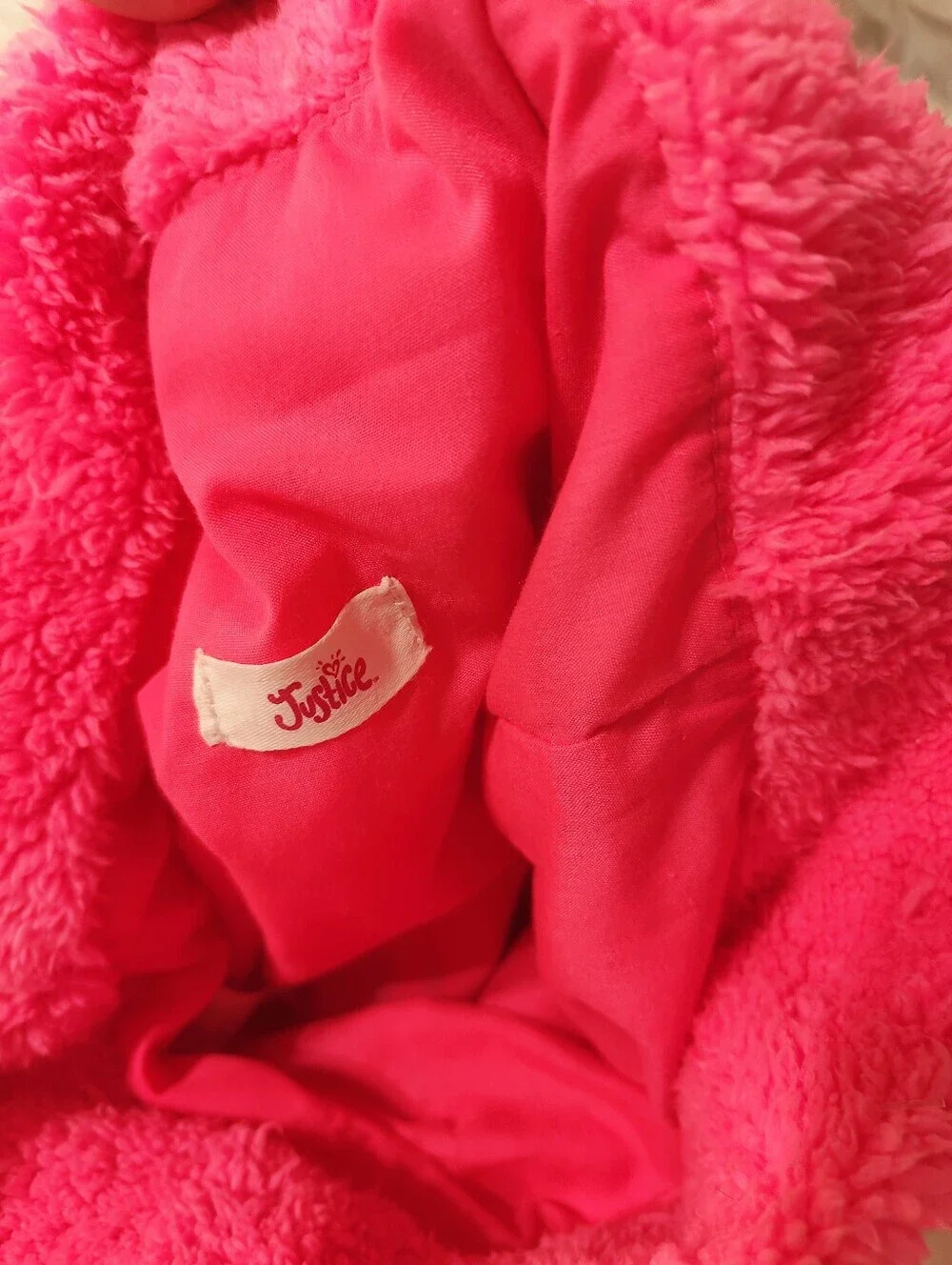 Justice Pink Furry Tote Bag For Girls